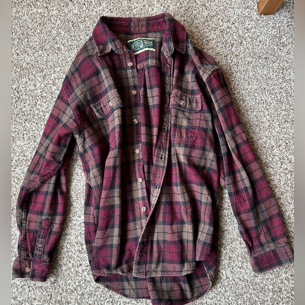 Field & Stream Men’s L flannel red brown